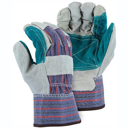 MAJESTIC Majestic Split Cowhide Leather Palm Work Glove with Double Palm, 1 pair 4501CDP/11